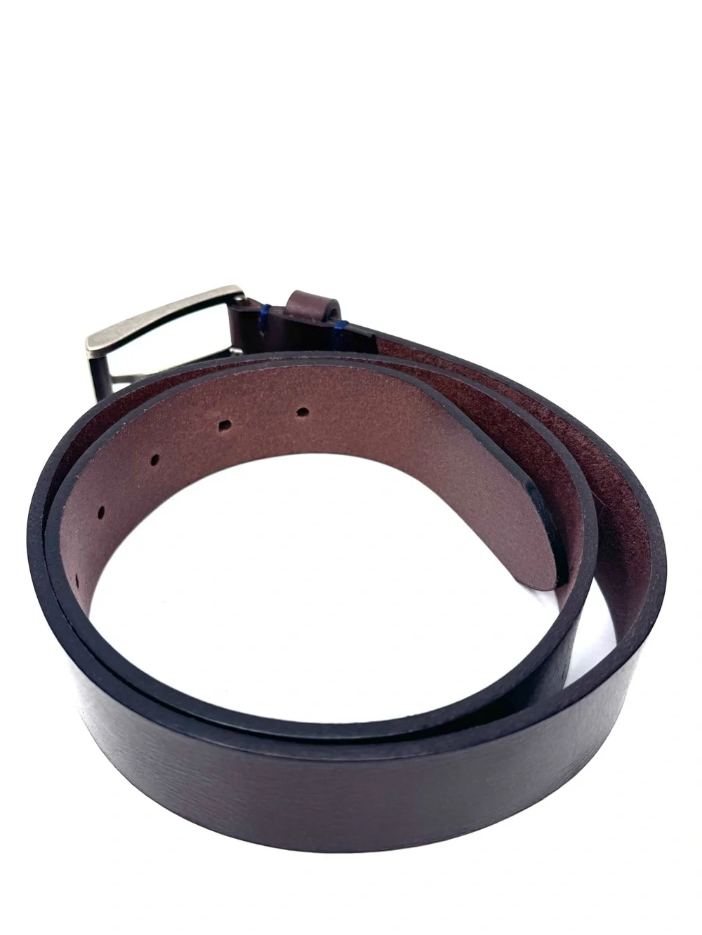 New Genuine Italian Leather Belt Made in Italy Brown Antique Brass Buckle Siz 32